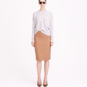 New! J.Crew Wool Pencil Skirt, Camel, Size 6